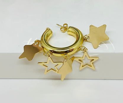 Earrings Hoops Stars/stars