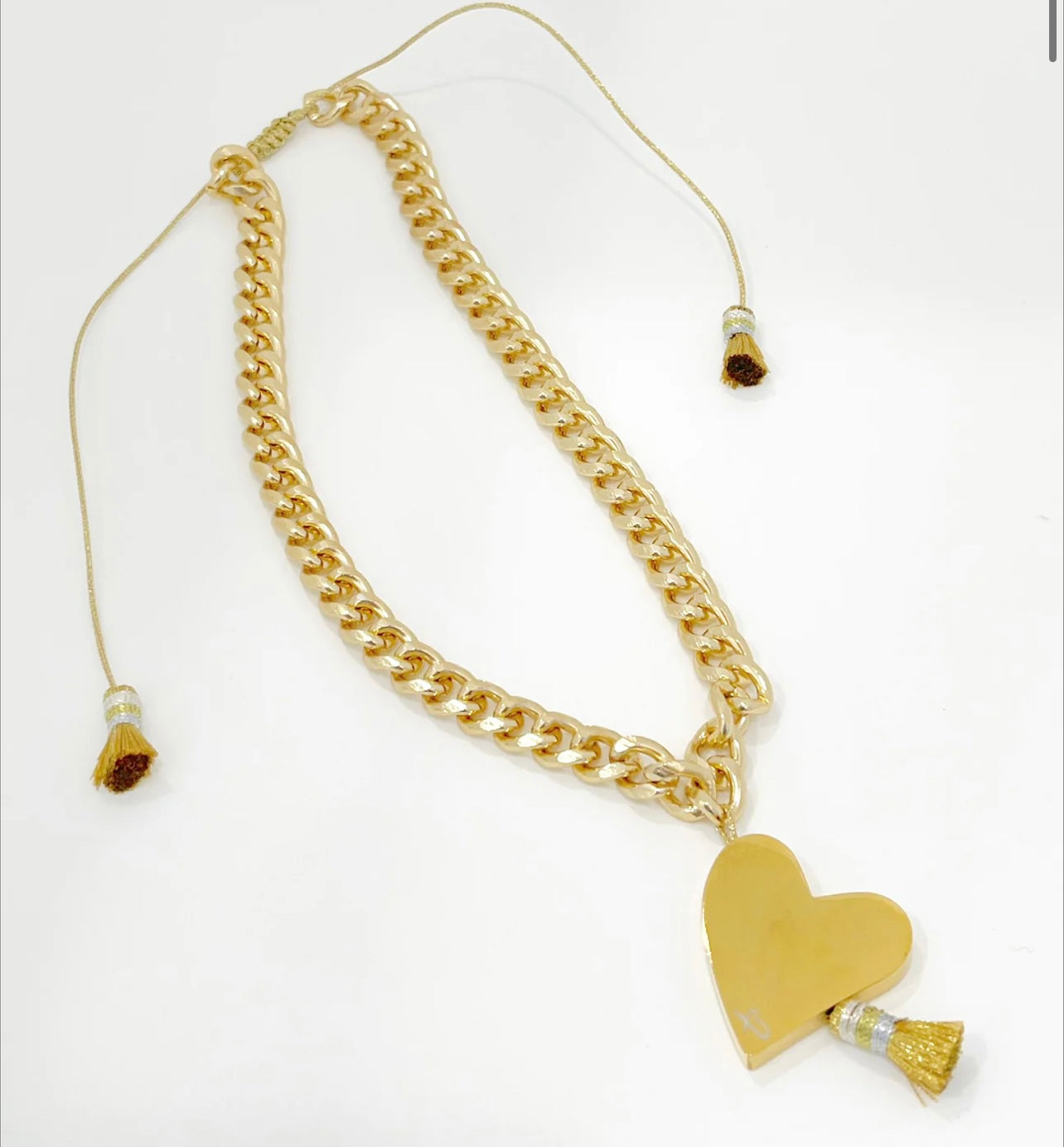 Necklace long ajustable heart