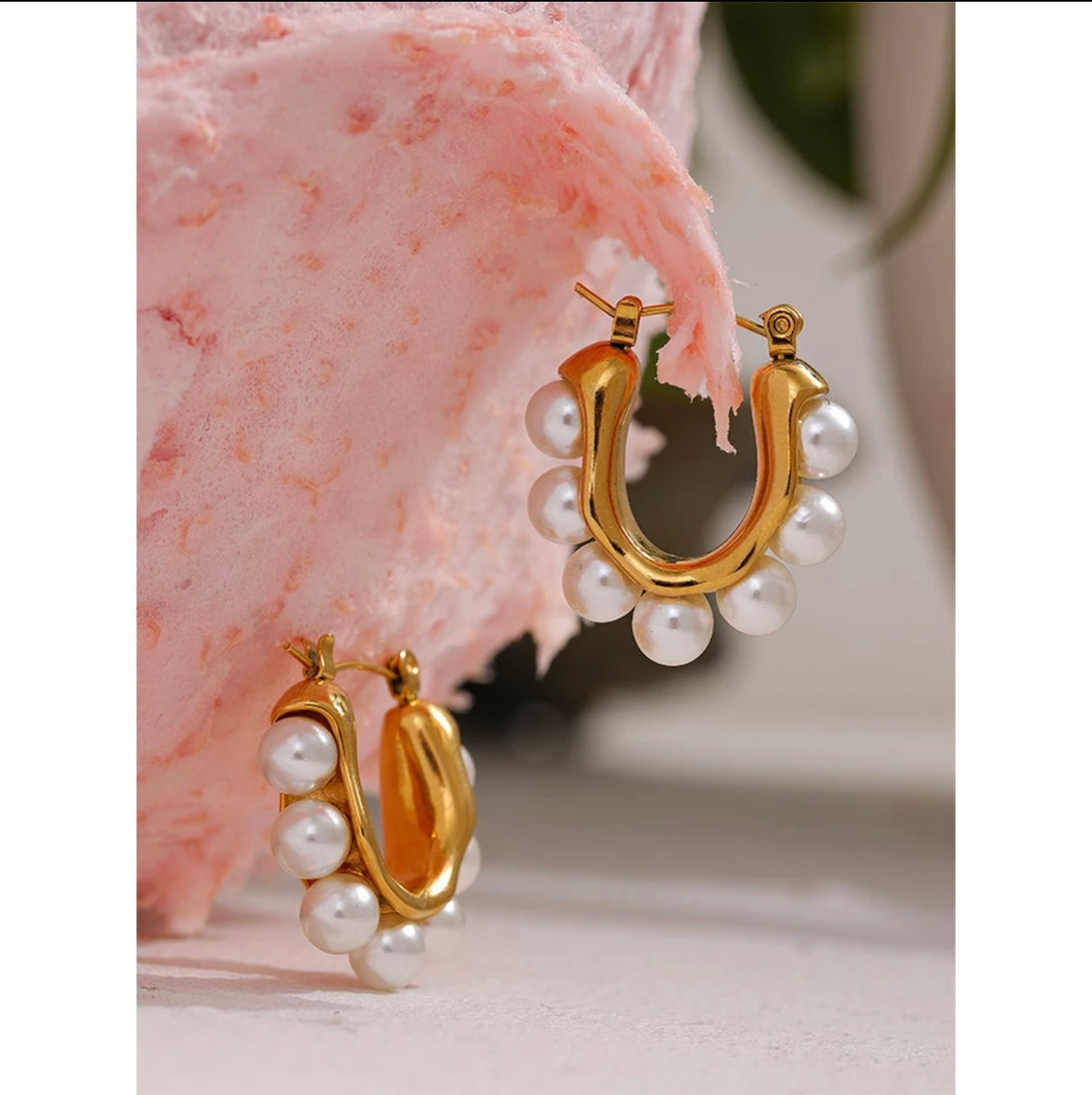 Earrings Hoops pearls