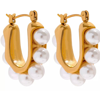 Earrings Hoops pearls