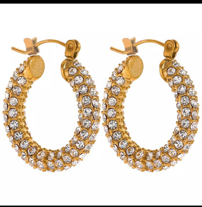 Earrings, Hoops with circonio luxury collection